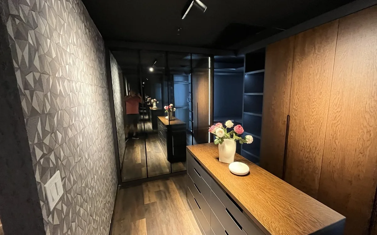 Freshly skimmed and painted smooth drywall in a renovated living room in a Northern Virginia home